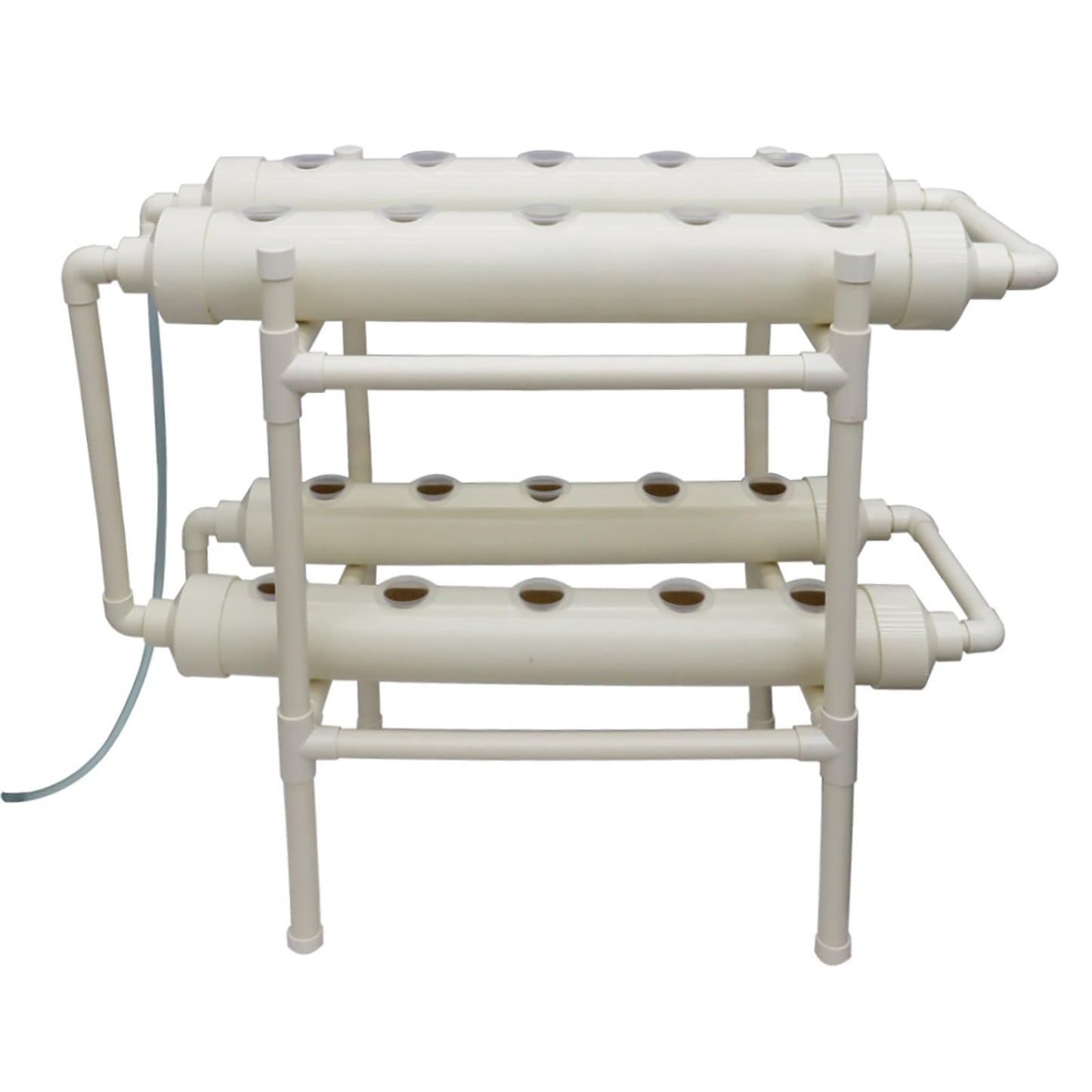 INTBUYING Hydroponic Growing System 20 Holes 4 Pipes 2 Layer Plant Site Grow Kit Hydroponic Gardending System with 110V Pump Extra-Lage Planting Basket for Strawberry