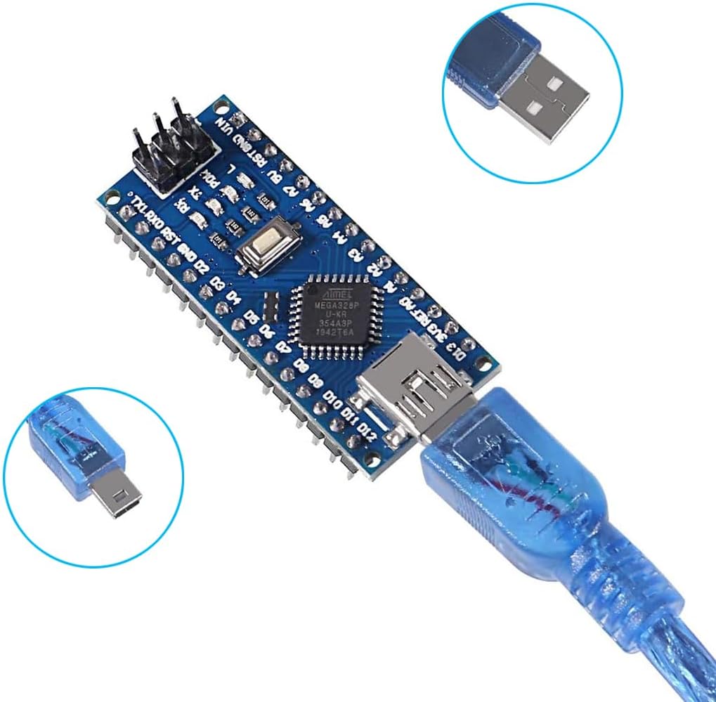 ALMOCN V3.0 ATmega328P 0.96 Inch Mini Nano Module Microcontroller Board with USB Cable Compatible with Arduino + Nano