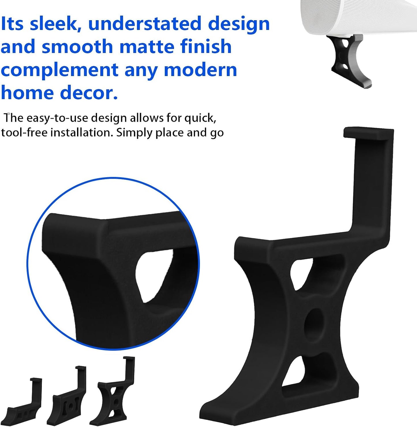 Generic 3-Height (25mm-75mm), Installation(50mm Soundbar Stand Compatible with Arc, Adjustable Riser Base Sturdy Base