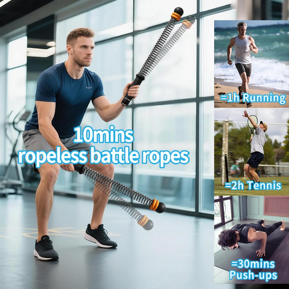 Ropeless Battle Rope – Portable No-Anchor Training Rope for Home Gym & Outdoor Workouts