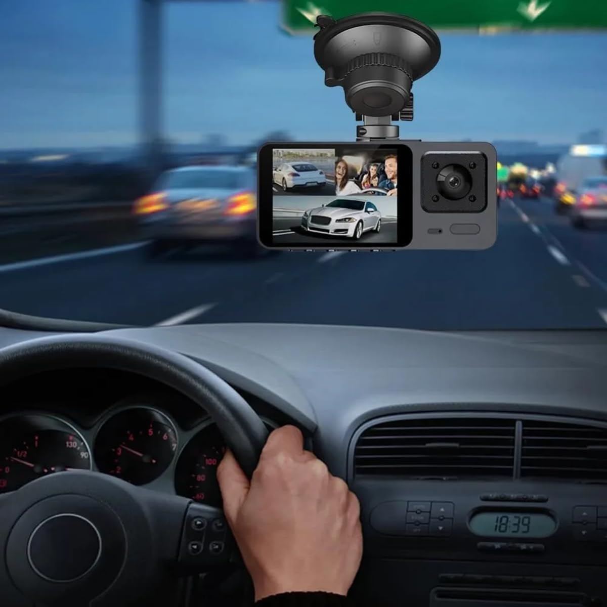 X W EI UNION 2K 1080P 2 Inch Dash Camera Front and Inside Dash Cam for Car Security Video Recorder with Audio Plug
