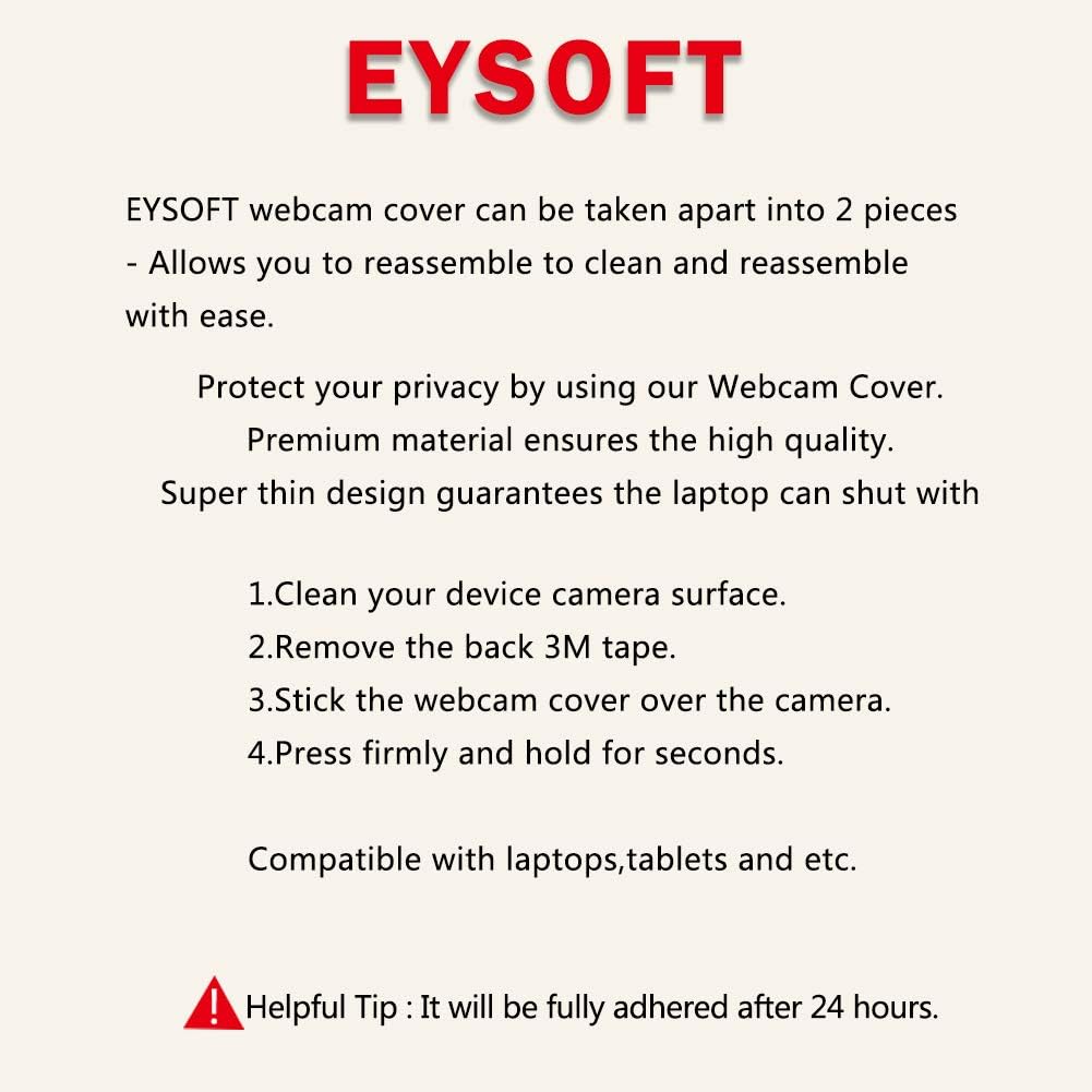 EYSOFT 0.02in Webcam Cover Slider, Laptop Camera Cover Ultra-Thin fits Echo Spot Smartphones Tablets Macbooks Computers