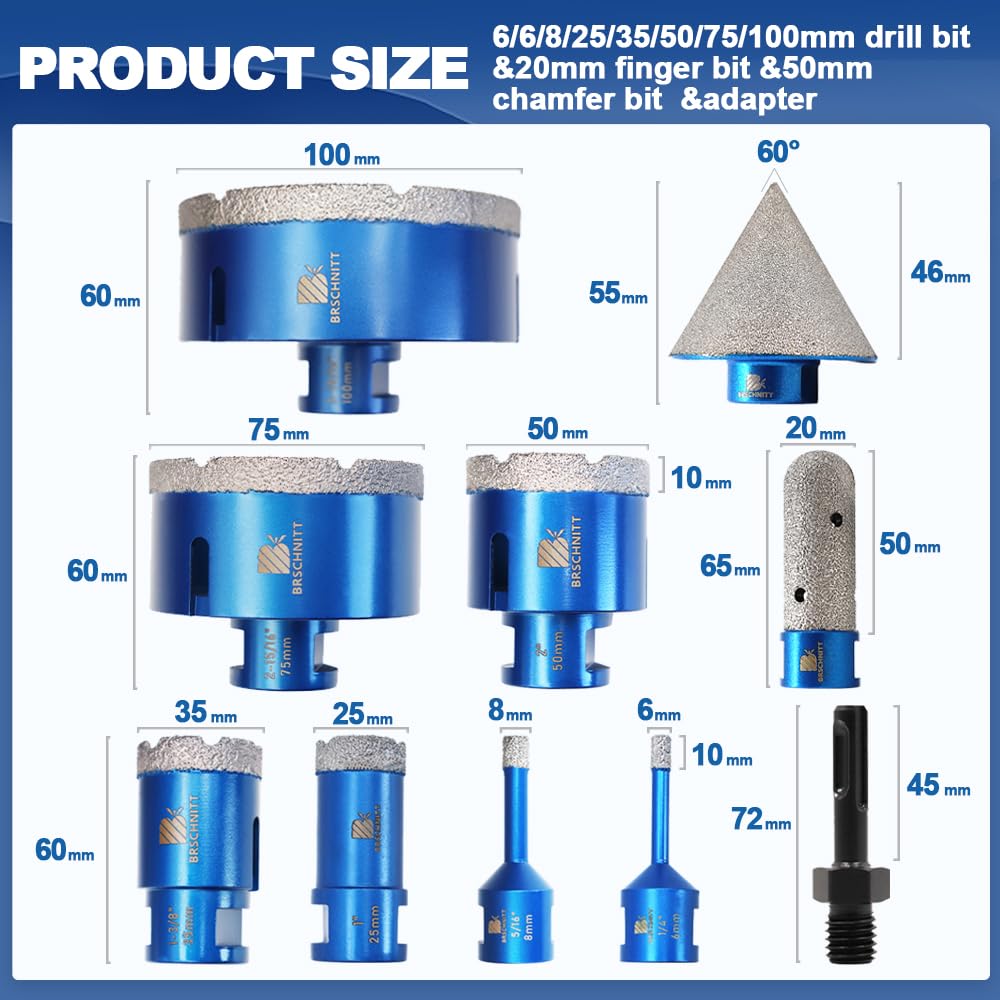 Diamond Core Drill Bit for Porcelain Diamond Core Drill Bit Set Tile Hole Saw