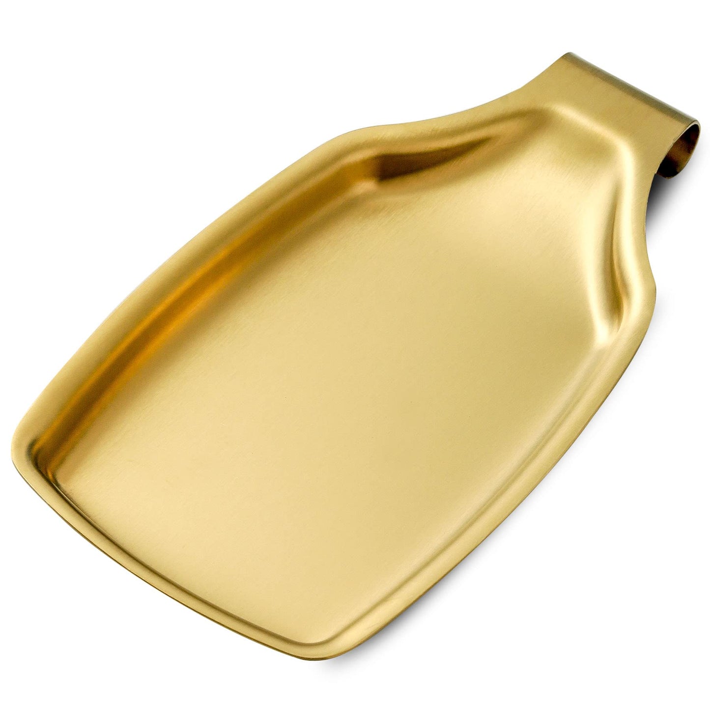 BETTWILL Gold Spoon Rest For Stove up, Stainless Steel Spoon Rest For Kitchen Counter, Large Kitchen Spoon Holder with Square Bottom, Spatula Spoon Ladle Utensil Holder, Heavy Duty.