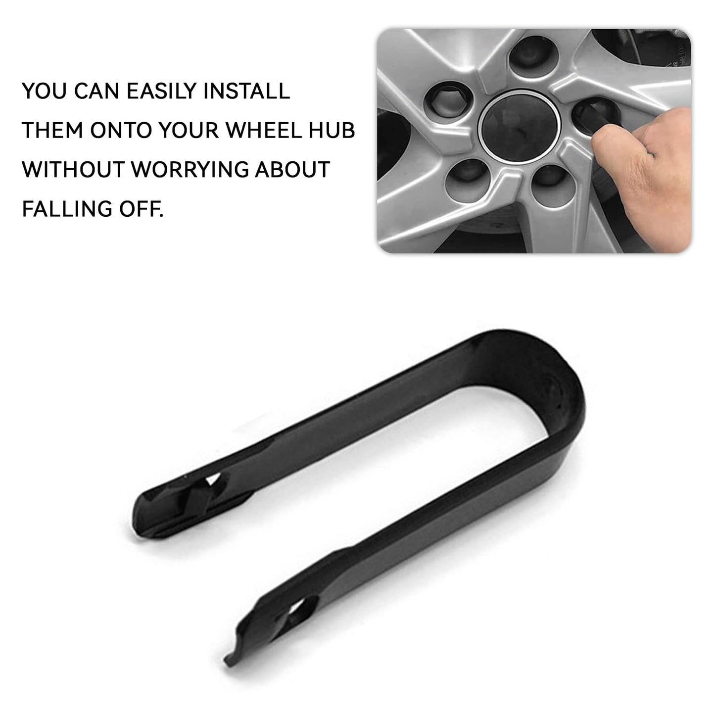 QKYS 20PCS Lug Nut Covers, Rust-Proof Black Hex LugNut Covers with Removal Tool, Wheel Nuts Caps for Wheel Bolts Protection and Decoration, Wheel Bolts Accessories for Cars SUVs (17mm)