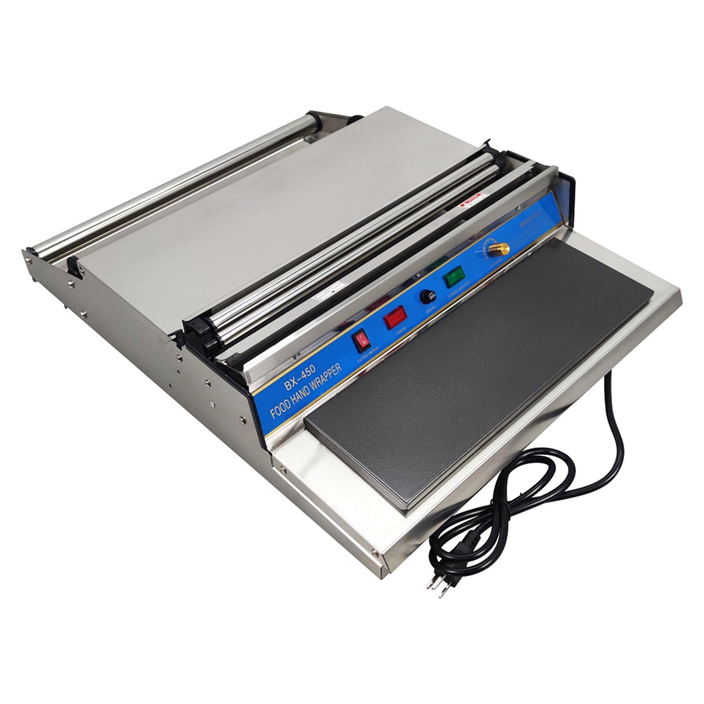 Intbuying 18”/450mm Hand Wrapping Machine 110V Film Wrapper Food Tray Wrapper for Food Fruit Tray Food Packaging Fresh Keeping Sealer