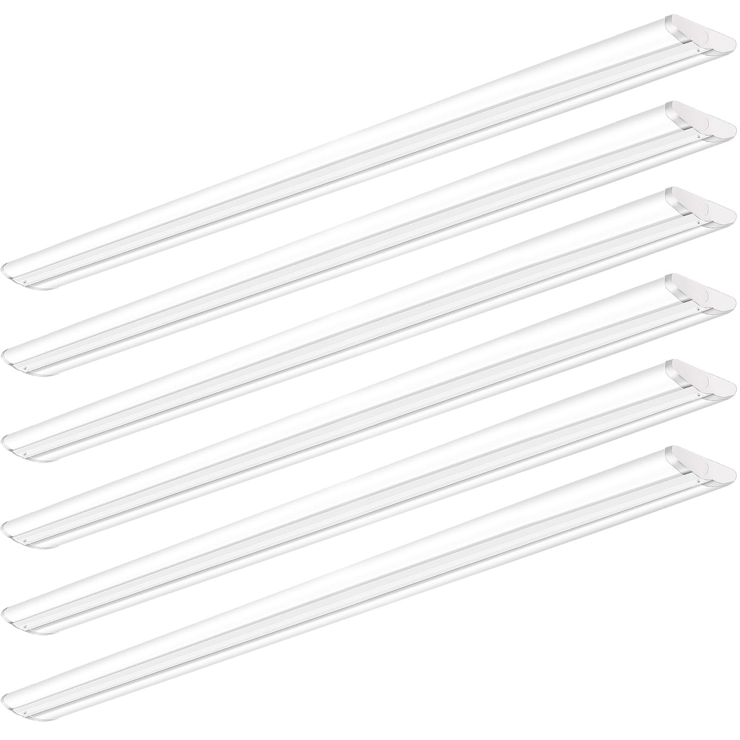 ANTLUX 8FT LED Shop Light, Ultra Slim LED Wraparounds 110W [6-lamp T8 Fluorescent Equiv.], 12500LM, 5000K, Commercial 8 Foot Strip Light, Flush Mount Garage Office Warehouse Ceiling Lighting, 6 Pack