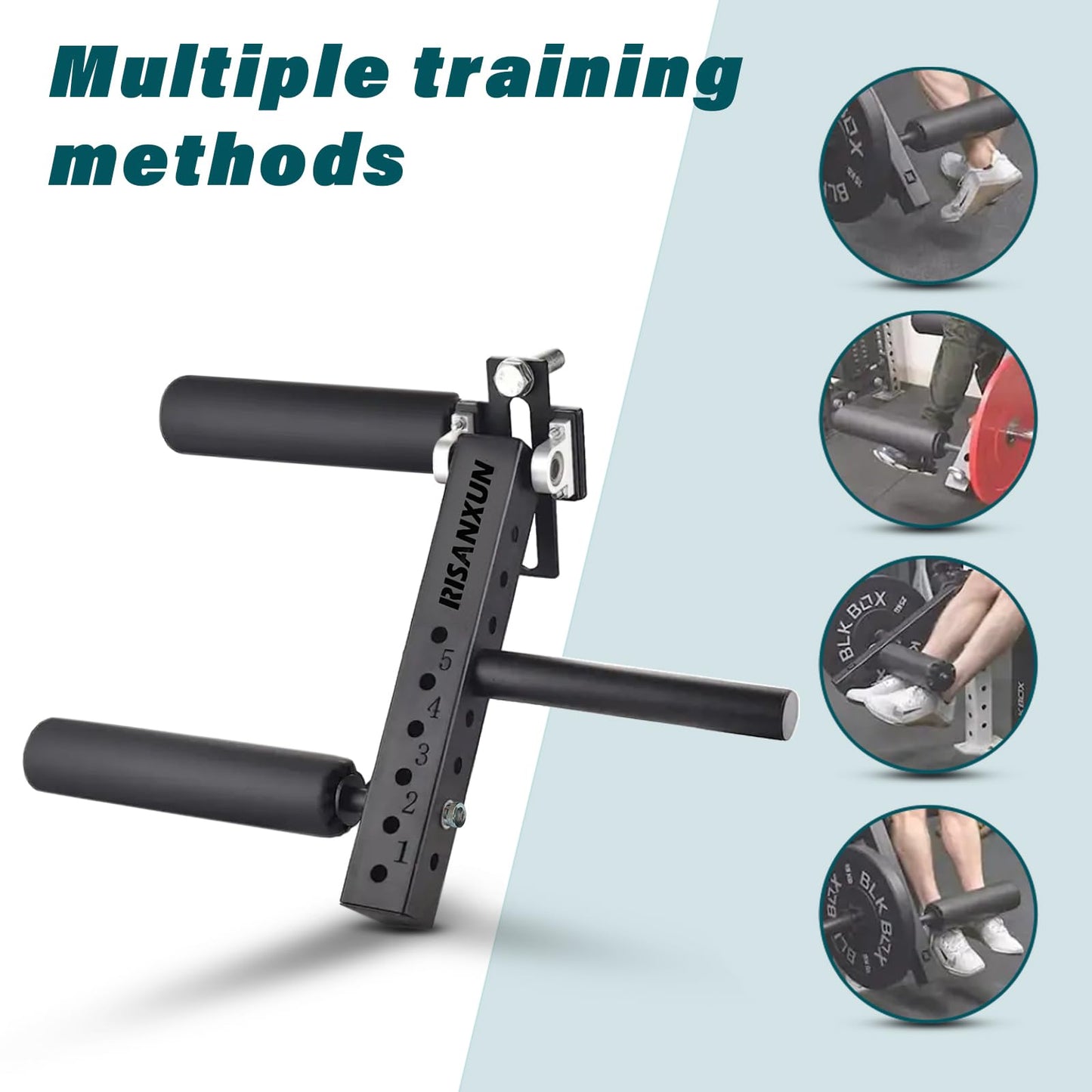 RISANXUN Leg Extension & Curl Machine - Adjustable Leg Trainer for Muscle Building, Suitable for 26mm Column Aperture - Max Load 600lbs