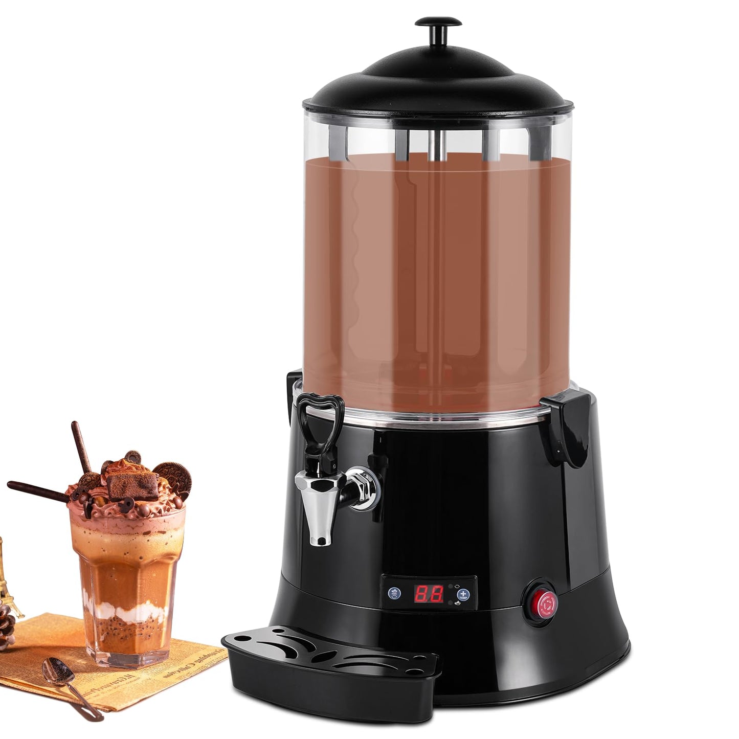 YUCHENGTECH 10L Commercial Hot Chocolate Machine Maker and Dispenser - Beverage Warmer for Heating Coffee, Milktea - CE Certification (110V)