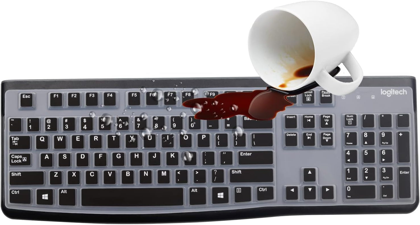 MUBUY-GOL K120 MK120 K120 MK120 Silicone Keyboard Cover for Logitech & Ergonomic Desktop USB Wired Keyboard, Logitech