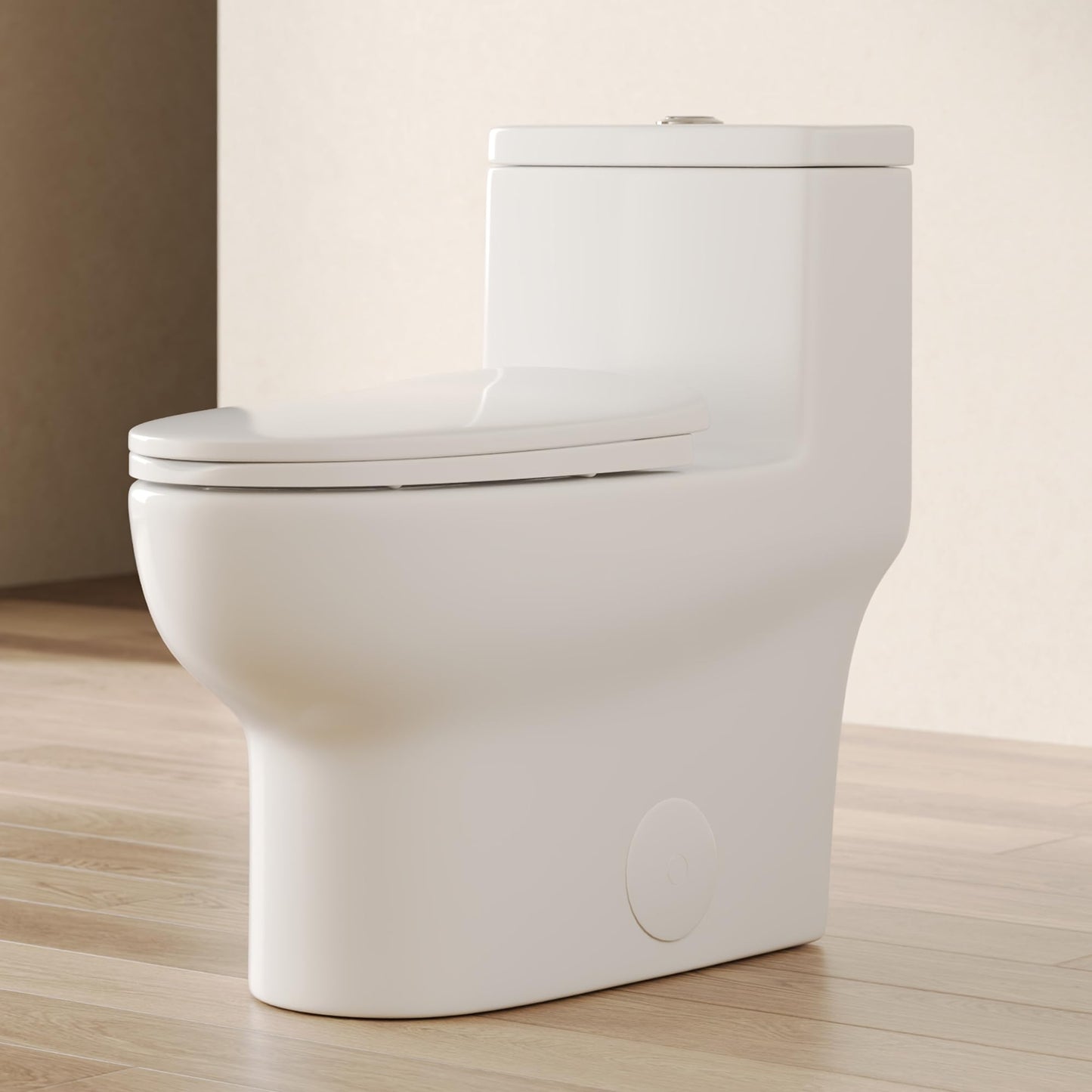 DeerValley Elongated Toilet with Comfort ADA Seat Height Modern 12" Rough-In One Piece Toilet for Bathroom Dual Powerful Flush DV-1F026Pro