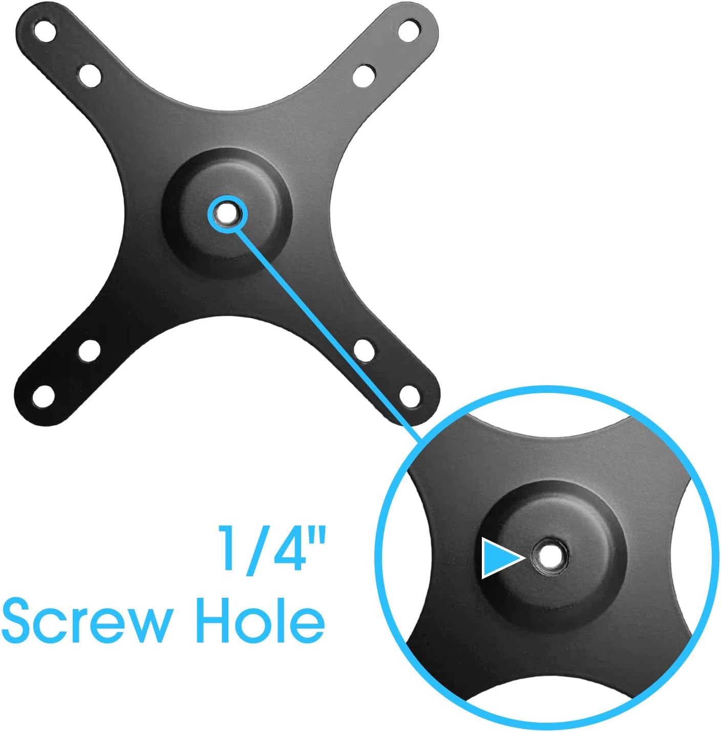 Kado 1/4" 100x100mm 75x75mm, M4 Set Portable Monitor Mounting Adapter Bracket Plate, Screw Hole to Screw Wall Mount Arm