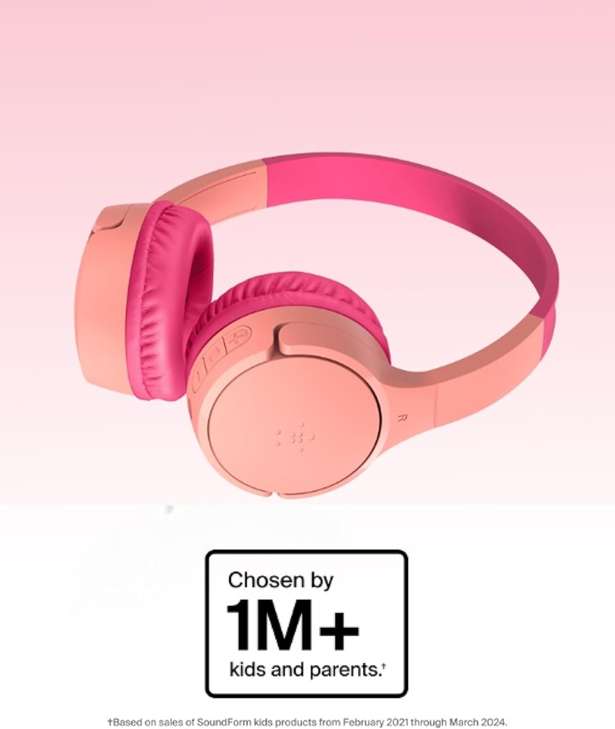 30H 85dB Belkin SoundForm Mini - Wireless Bluetooth Kids Headphones, Battery, Safe Volume Limit, Built-in Microphone