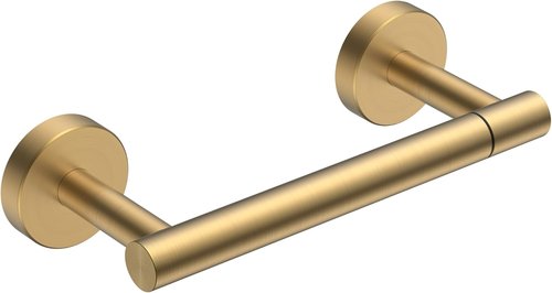 FORIOUS Toilet Paper Holder - Rustproof Double Post Pivoting Design for Bathroom | Brushed Gold & Matte Black