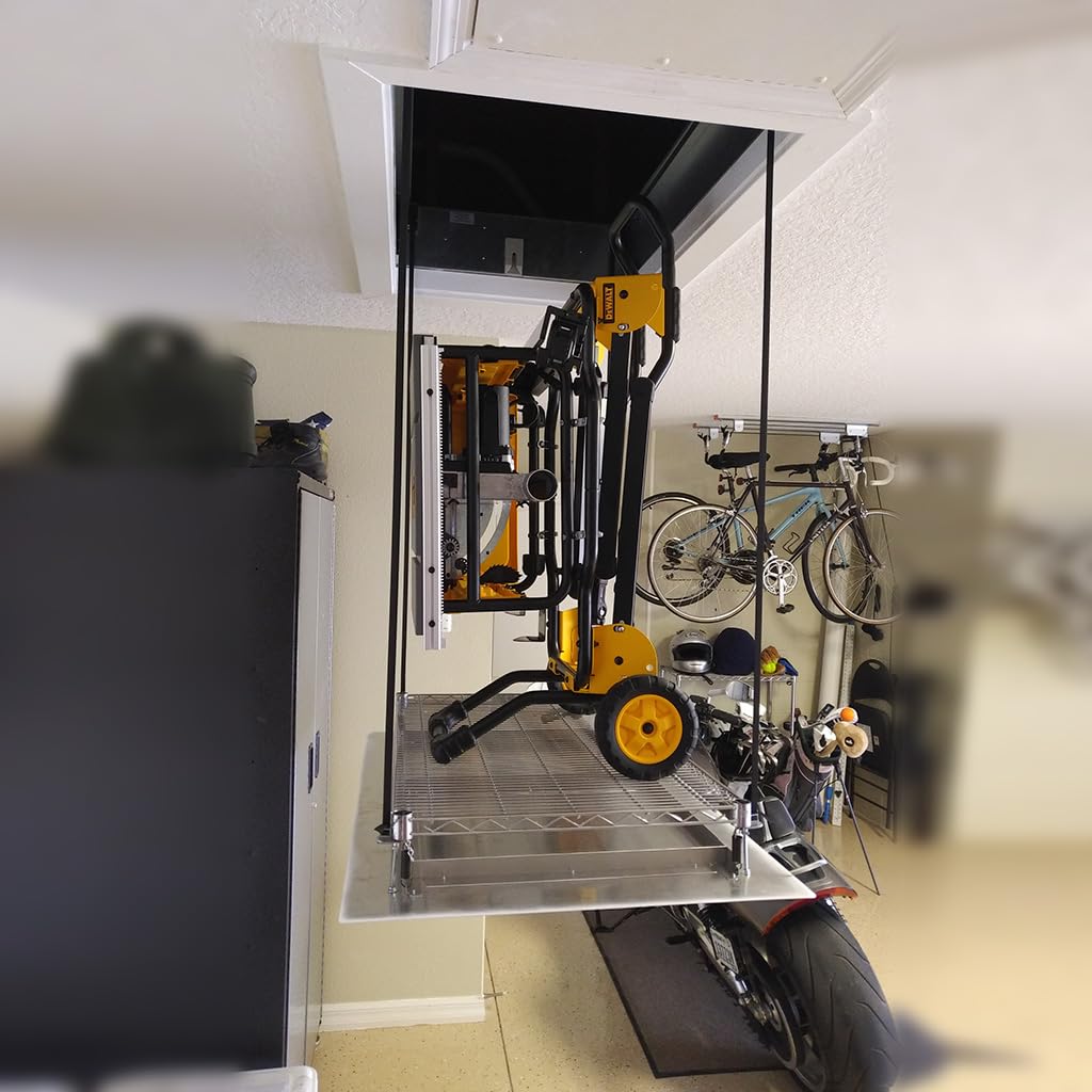 SpaceLift SL 5228-S Motorized Attic Lift – Made in USA, 200 lb Capacity, 15 Ft Vertical Travel, 24" x 41" Platform Garage Storage Lift