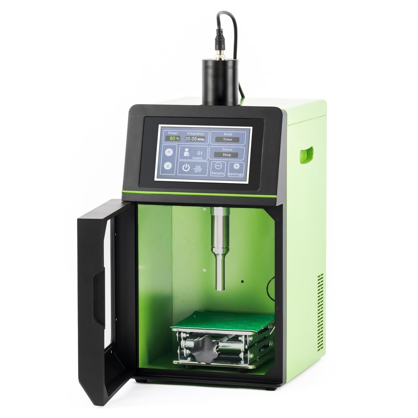 U.S. Solid 1200W Ultrasonic Homogenizer with Electric Lift & LED Light, 50-1500ml Lab Sonicator Cell Disruptor, Smart Touch Screen Mixer for Nano-Dispersion, Extraction, Disruption & Emulsification