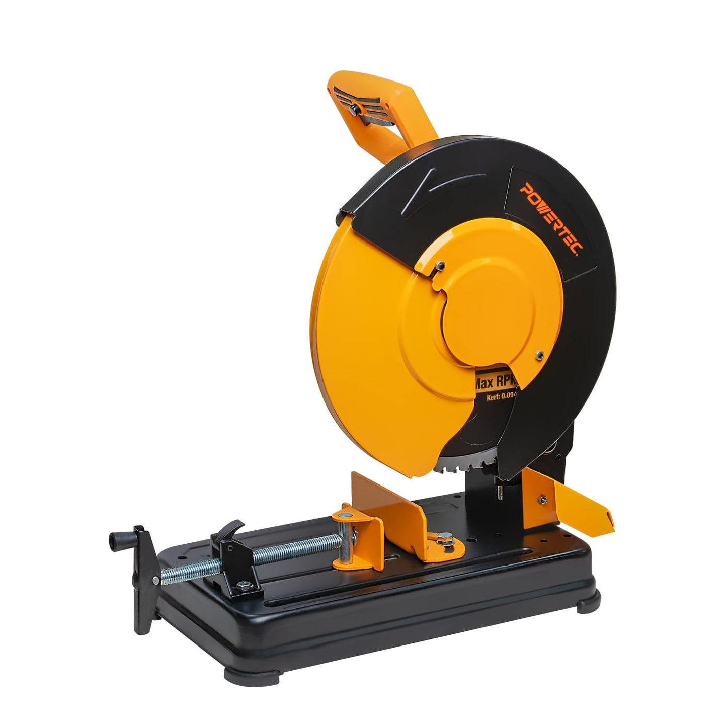 POWERTEC 14-Inch Multi-Material Chop Saw, 15 Amp, TCT Blade, Adjustable Fence & Depth Stop, Quick-Release Vise, Soft Start, for Metal, Wood, Plastic, and More (CPS1400)