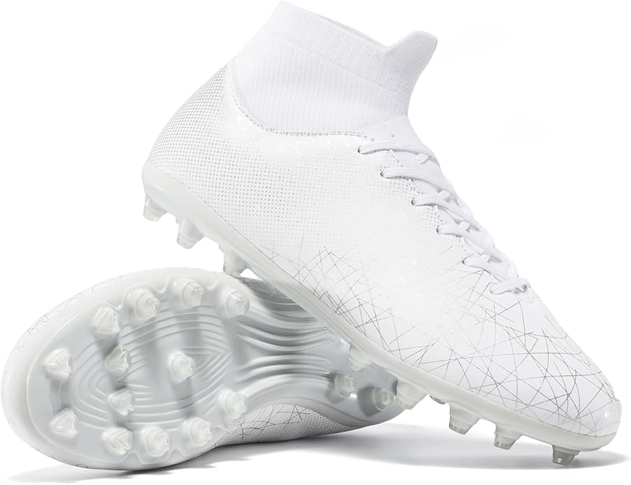 Kids Soccer Cleats High Top Training Youth Football Cleats, Boys Girls Athletic Outdoor