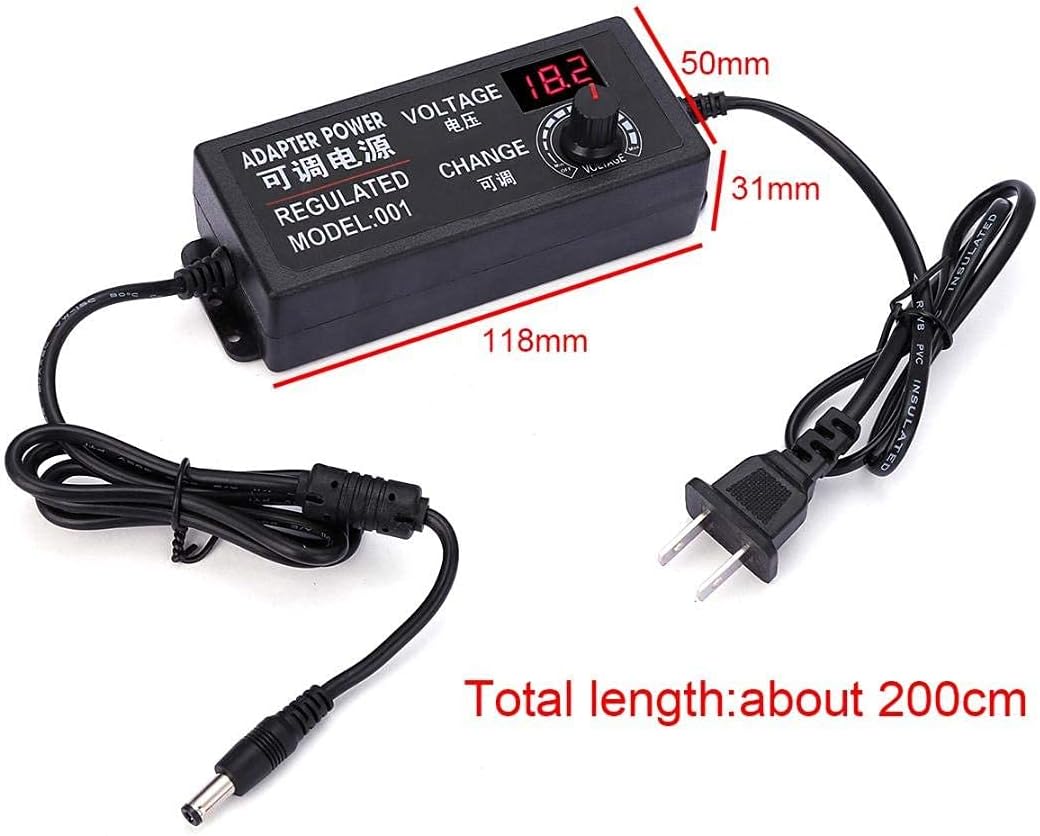 Yetaida 100-240V 3-12V 5A 50-60hz (3V-12V 5A) to Power Supply Adjustable Universal AC/DC Switching Power Adapter