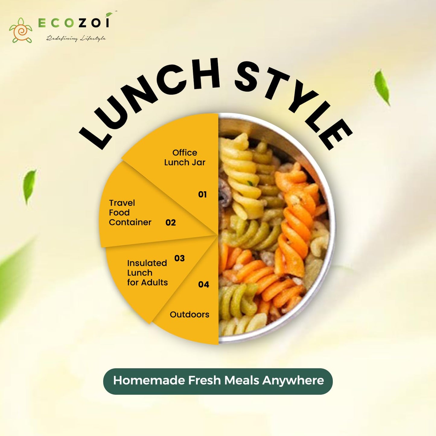 ecozoi Stainless Steel Insulated Lunch Box, Vacuum Insulated Food Jar, 17 Oz + Spork + Lunch Bag