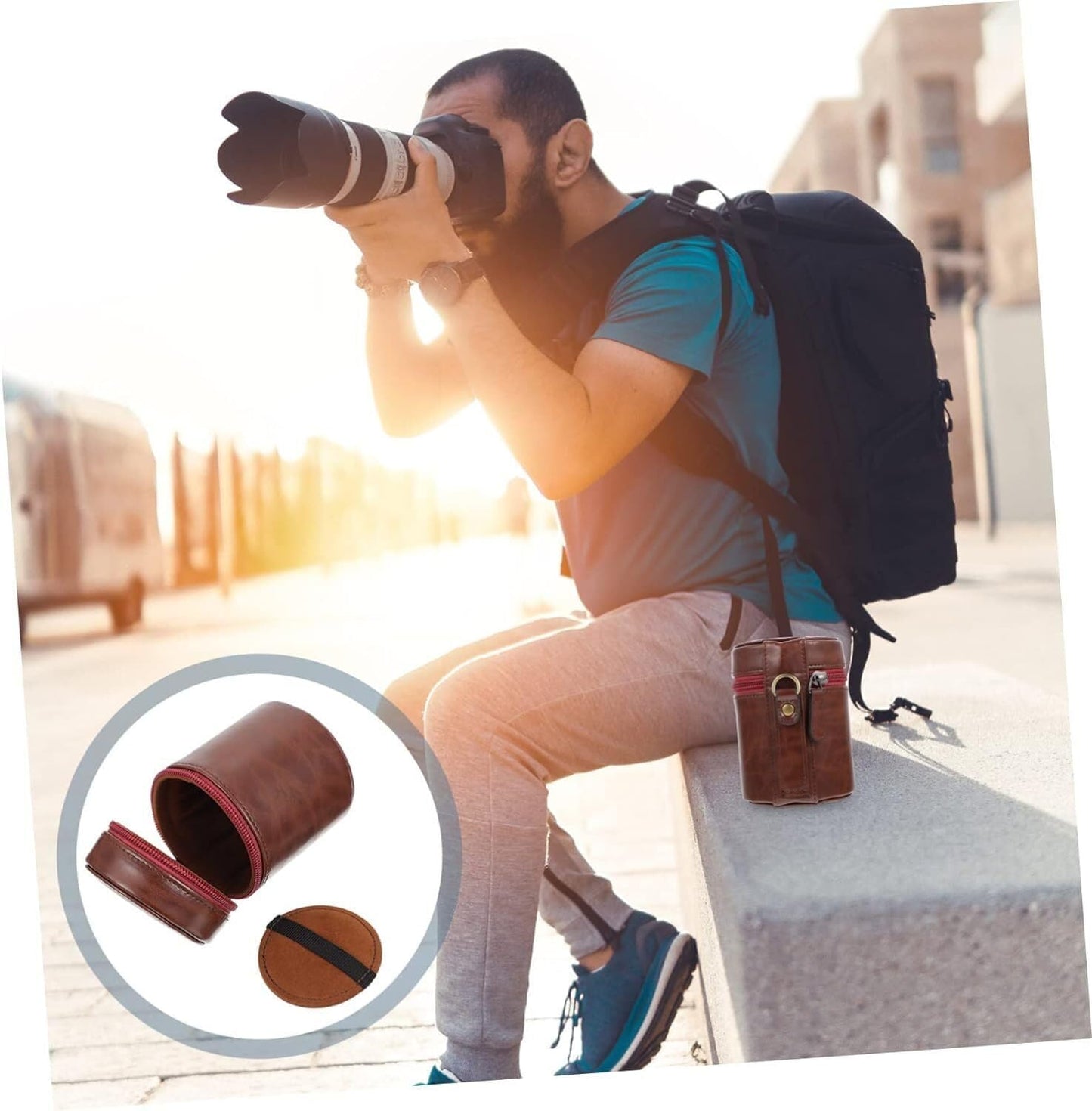 UCCKEYI Zipper Lens Case Lens Pouch Bag with Protective Spacer pad Fit for DSLR Camera Lens Compatible with Canon