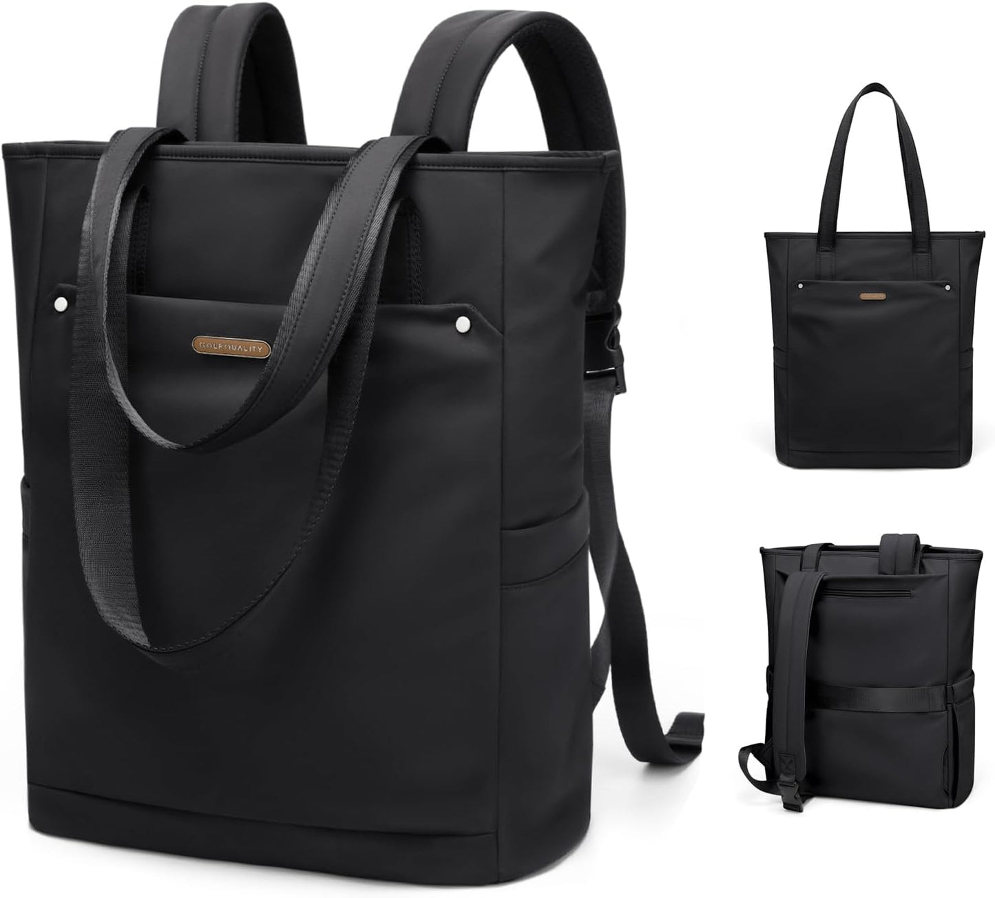 Backpack Backpack Leisure,16 Inch,Black Convertible Laptop for Women Men Carry on Tote Teacher Bookbag for College Work