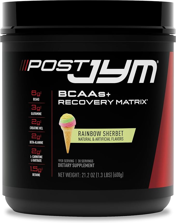JYM Supplement Science Post JYM Active Matrix Rainbow Sherbet Amino Recovery Powder Pure Creatine HCL, BCAA?™s, Glutamine, Carnitine, Betaine, Taurine for Strength, Repair, Performance 30 Servings
