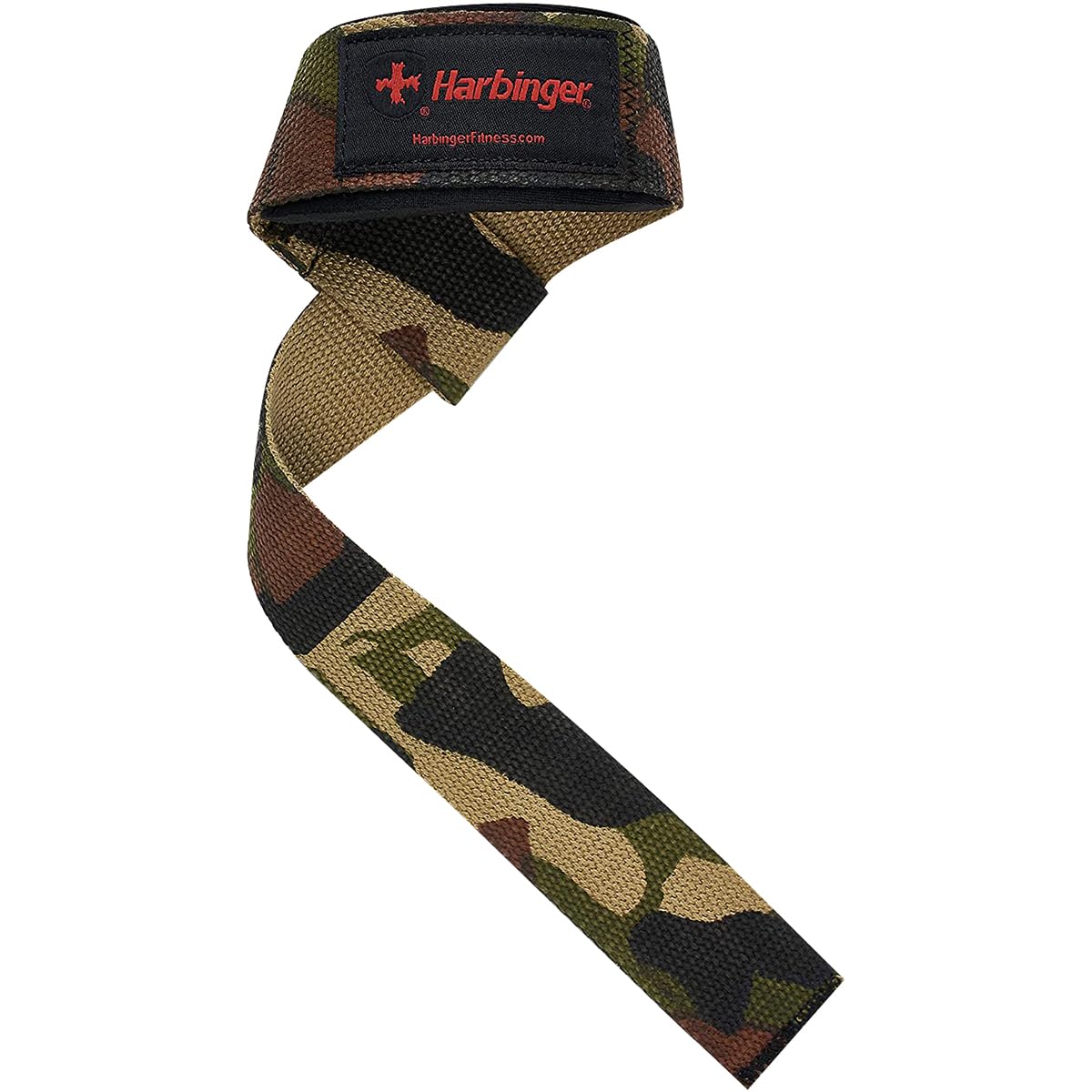 Harbinger Padded Cotton Lifting Straps with NeoTek Cushioned Wrist (Pair), Camo