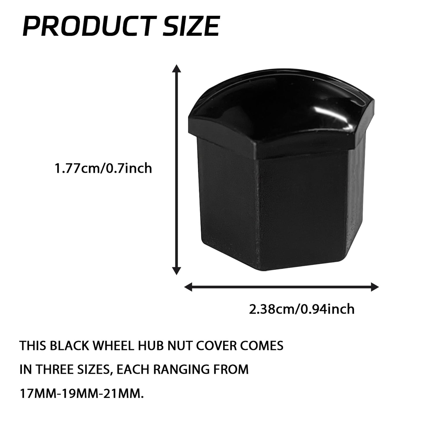QKYS 20PCS Lug Nut Covers, Rust-Proof Black Hex LugNut Covers with Removal Tool, Wheel Nuts Caps for Wheel Bolts Protection and Decoration, Wheel Bolts Accessories for Cars SUVs (17mm)
