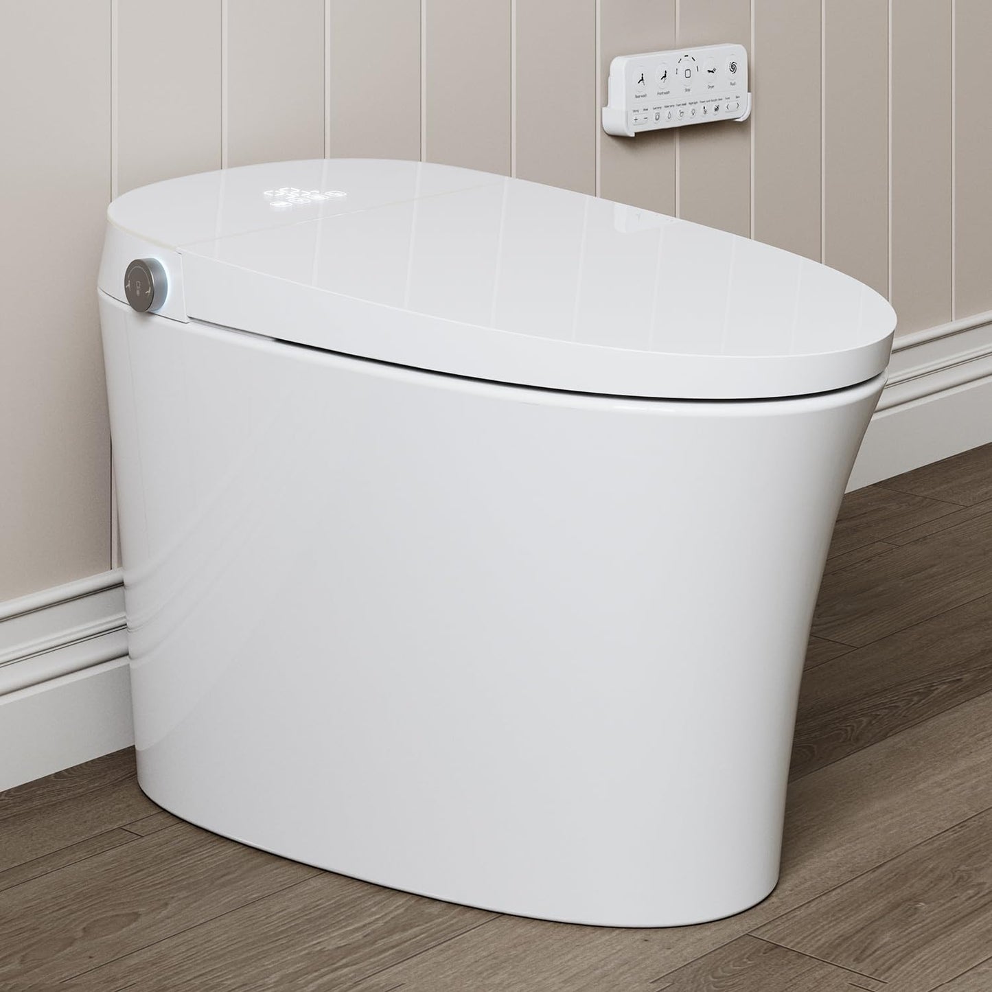 Uncle Brown ST12U Smart Toilet, Bidet Toilet with ADA Height, UVC-Clean Water & PlasmaClean Technology for Enhanced Comfort & Hygiene, Auto open/close lid, Remote Control, Easy-clean