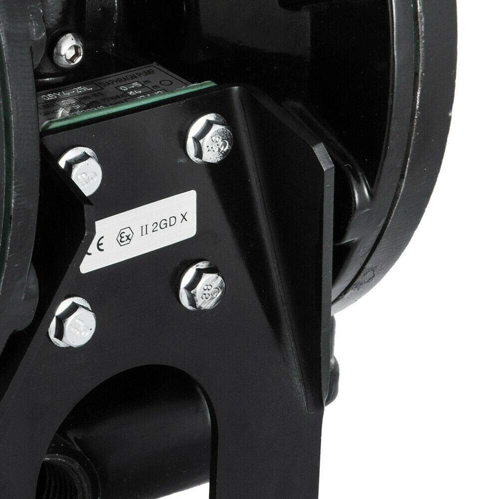 Air-Operated Double Diaphragm Pump 1 Inch Inlet & Outlet, Heavy Duty Pneumatic Diaphragm Transfer Pump for Diesel, Grease, Kerosene and Oil 35GPM 120PSI 1/2 Inch Air Inlet
