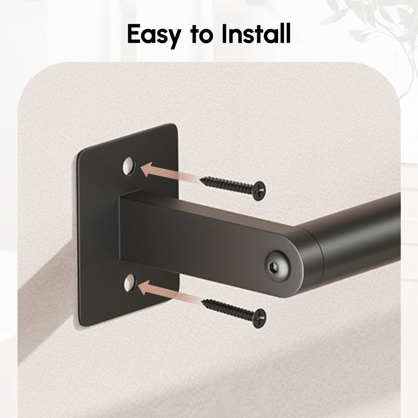 USHOWER Matte Black Towel Bar, 24 Inch Towel Racks for Bathroom Wall Mounted, Heavy Duty Stainless Steel Towel Holder, Easy Installation (Total Length 26 Inch)