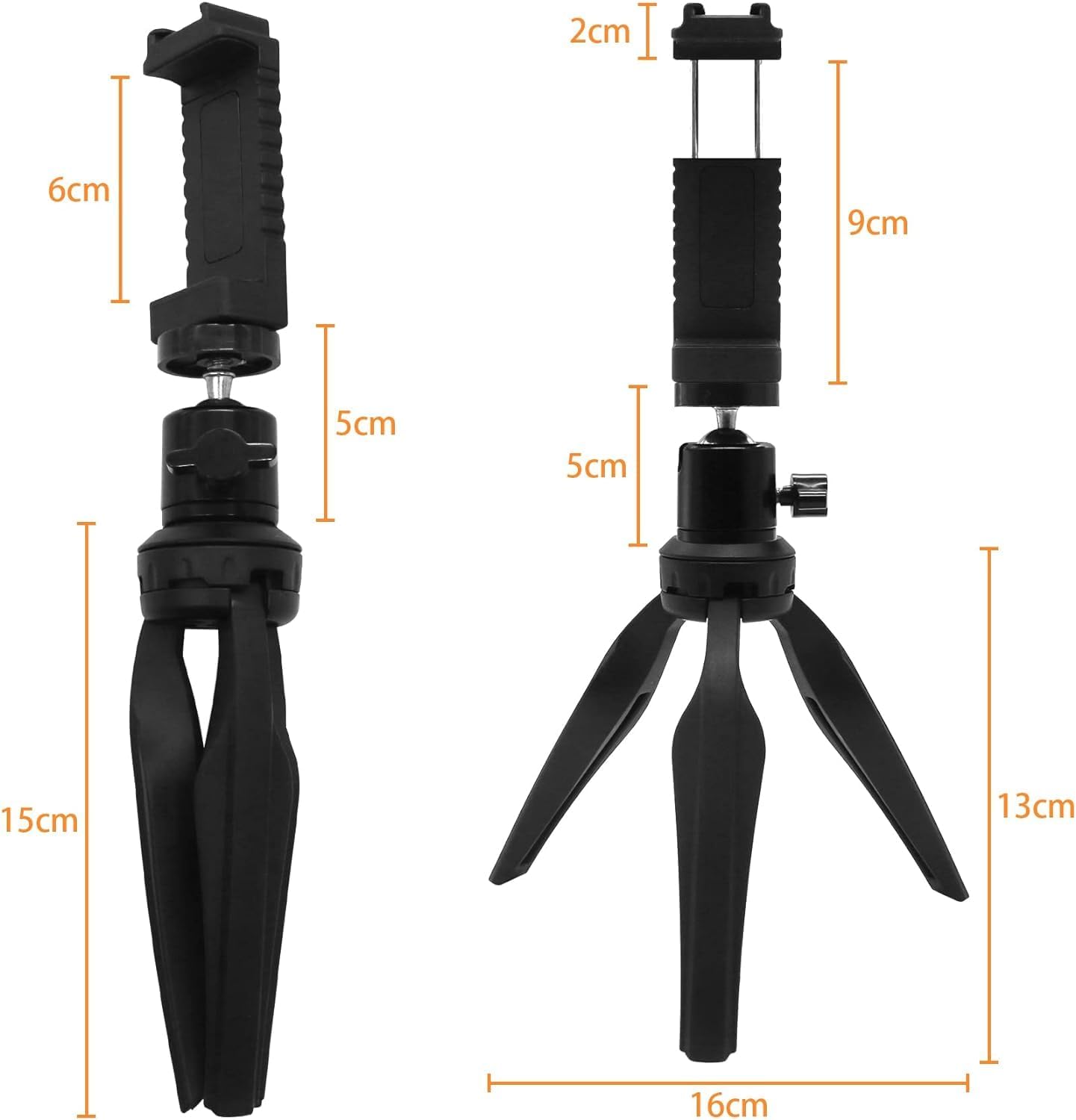 LINKCOOL 360 Mini Phone Tripod, Lightweight Tabletop Travel Stand with Metal Ball Head, Smartphone Mount & Remote