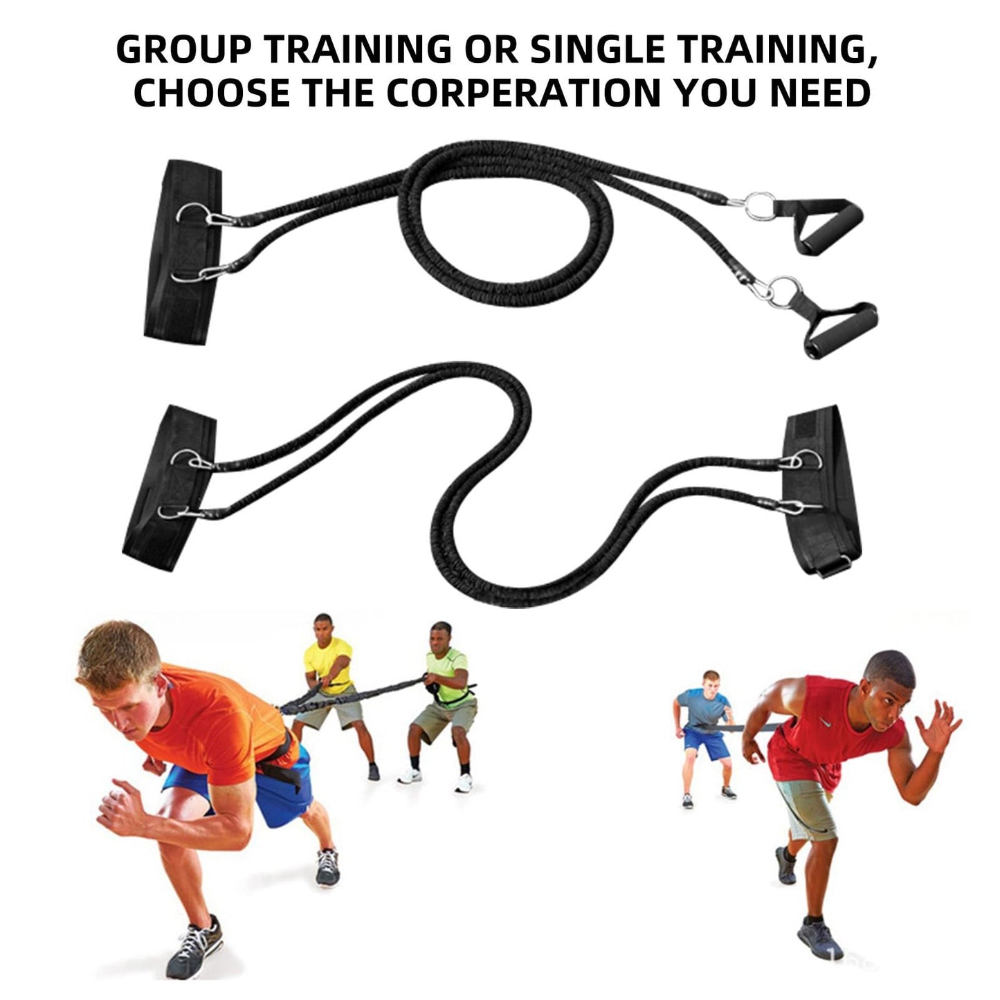 OYINDIZ Resistance Speed Training Set, 8pcs Exercise Explosive Force Bounce Physical Equipment Double Rope Improve Agility Power Strength for Jumping Basketball Tennis Football Volleyball
