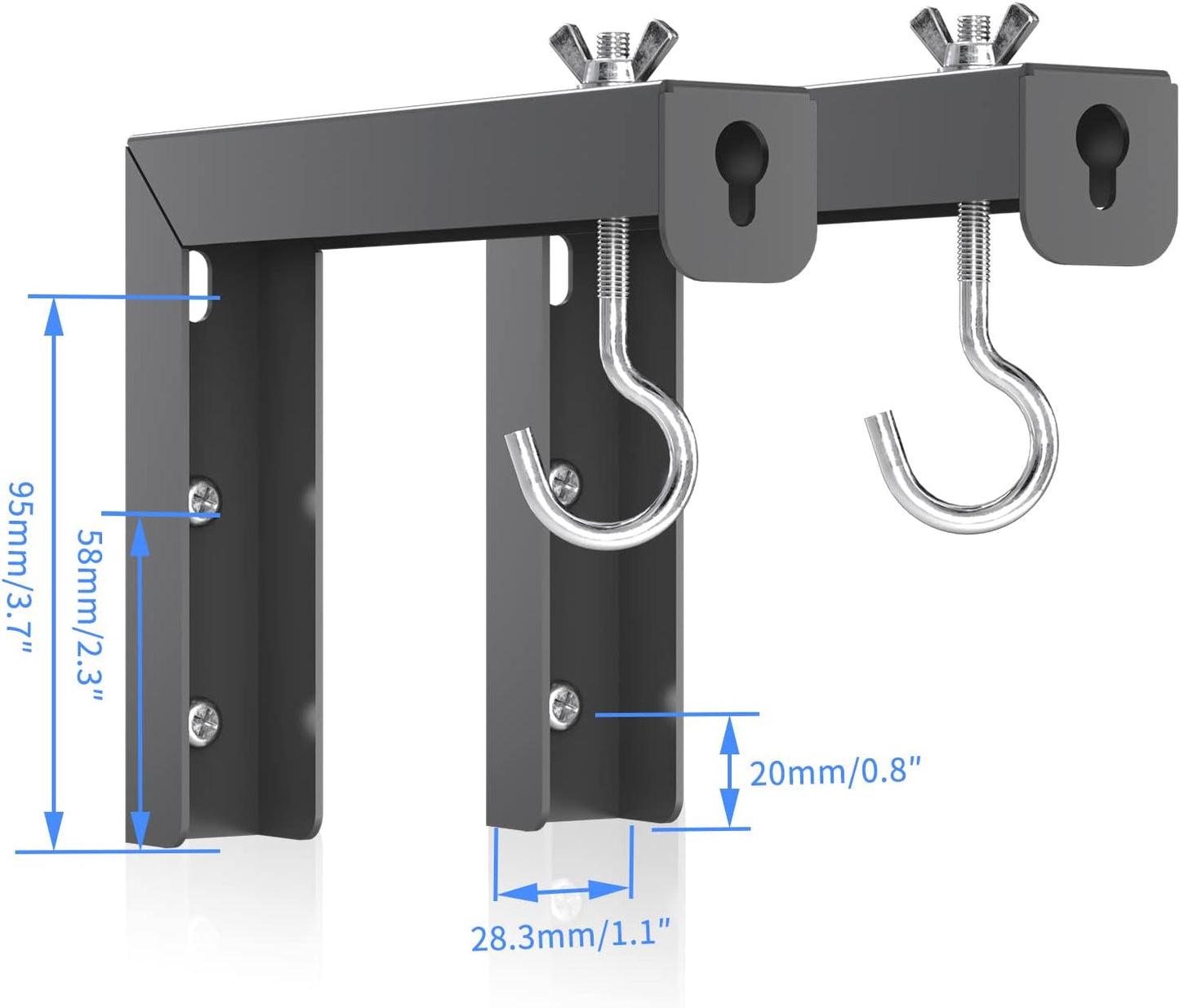 suptek 6 inch 66 lbs, 30 PRL001B, (1 Universal Projector Screen Wall Mount L-Brackets Wall Hanging Mount Adjustable