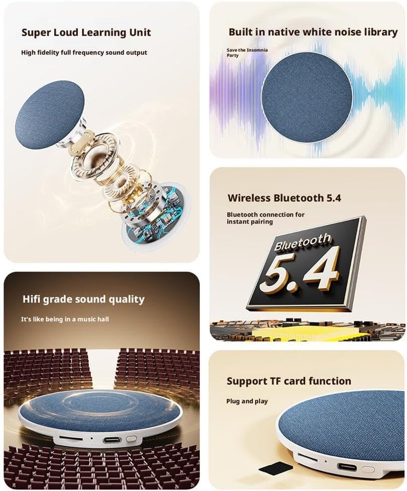 Generic Bluetooth Under Pillow Speaker, Mini Portable Under Pillow Speaker for Sleeping,Ultra Thin Pillow Speakers