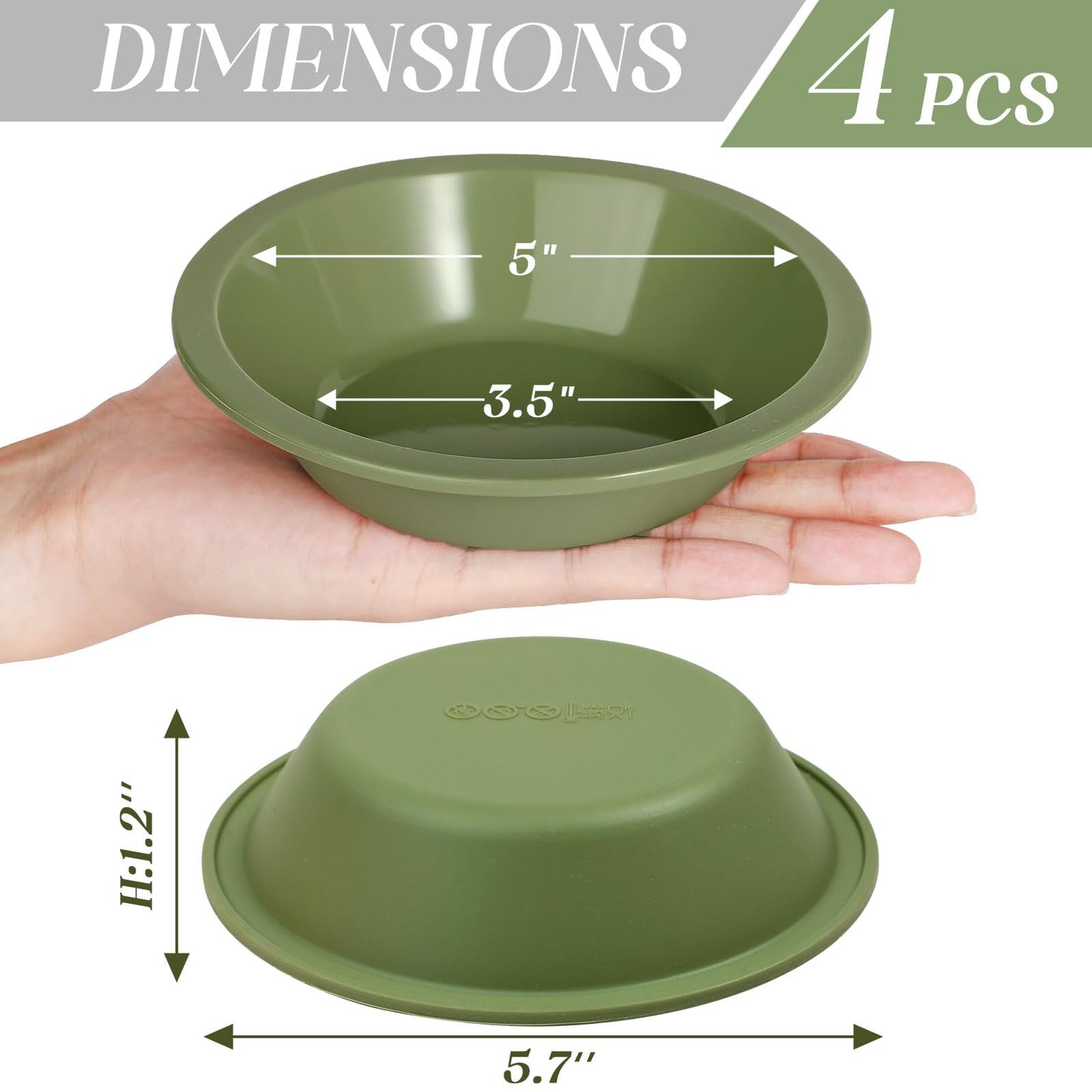 Webake 5 Inch Silicone Mini Pie Pans for Baking, Non-stick Small Tart Pan Quiche Baking Dish, BPA-Free Set of 4