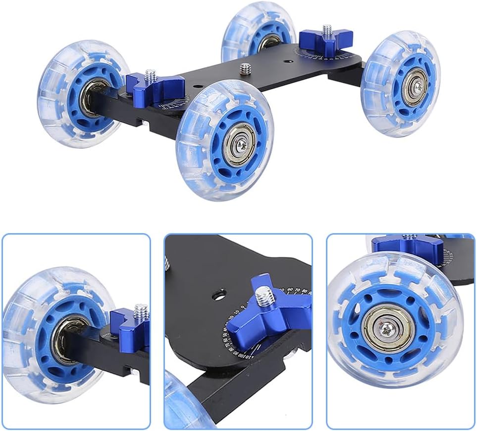 Joyzan 10KG Camera Dolly Wheel, Scaled Table Skater Slider Car Load Rail Roller Track Mini Adjustable Desktop Portable