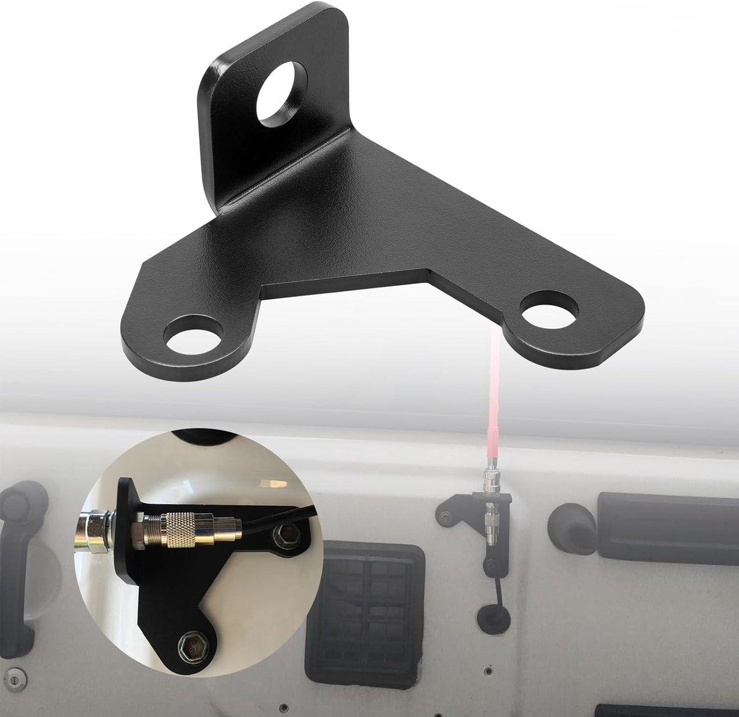 Anina 2007-2018 CB Antenna Spare Tire Mount for Jeep Car Antenna Spare Tire Bracket Compatible with Jeep JK Wrangler