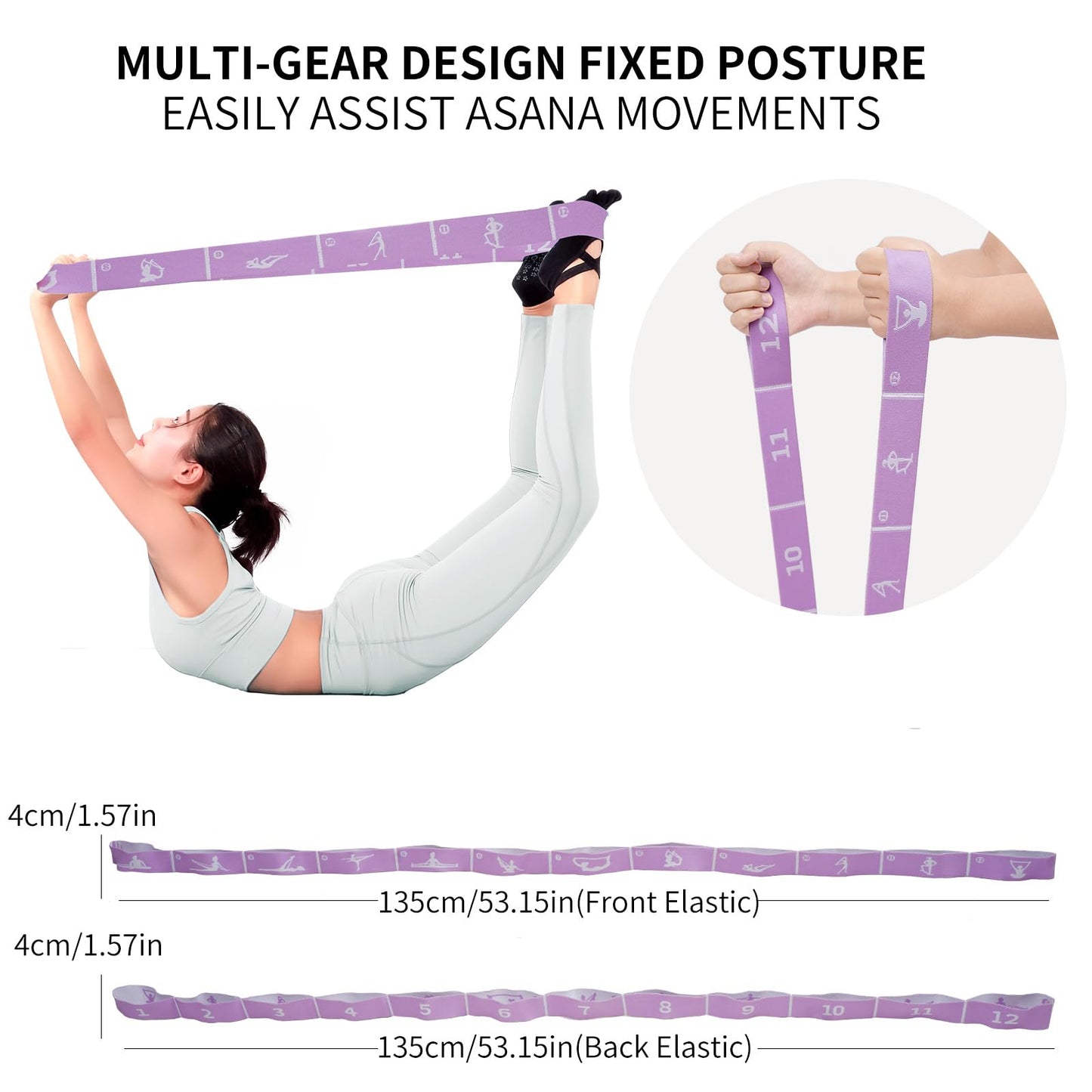 Yoga Blocks Set of 2 with 12 Loop Stretch Band and Carry Bag, Heavier High Density EVA Foam Yoga Blocks for Yoga, Pilates, Stretching, Flexibility Training, Ballet Warm Up, Dance and Home Workouts Set