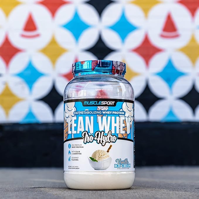 Musclesport Lean Whey Revolution??Protein Powder - Whey Protein Isolate - Low Calorie, Low Carb, Low Fat, Incredible Flavors - 25g Protein per Scoop (2LB, Vanilla)