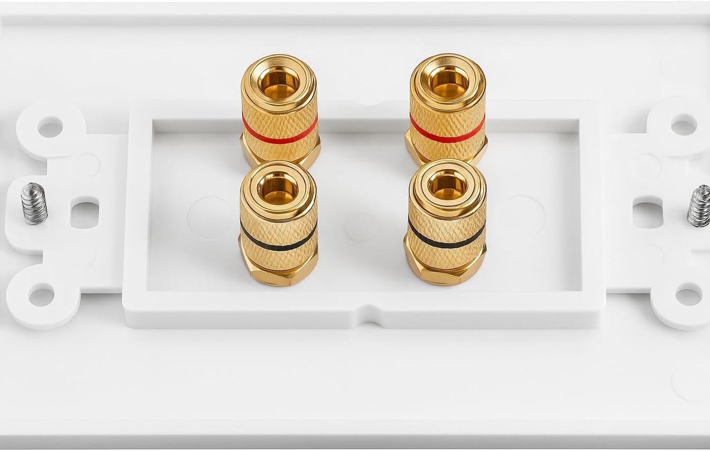 2 Setup DIYTECH Speaker Wall Plate, Home Theater Wall Plate, Gold Plated Binding Posts, for Home Theater