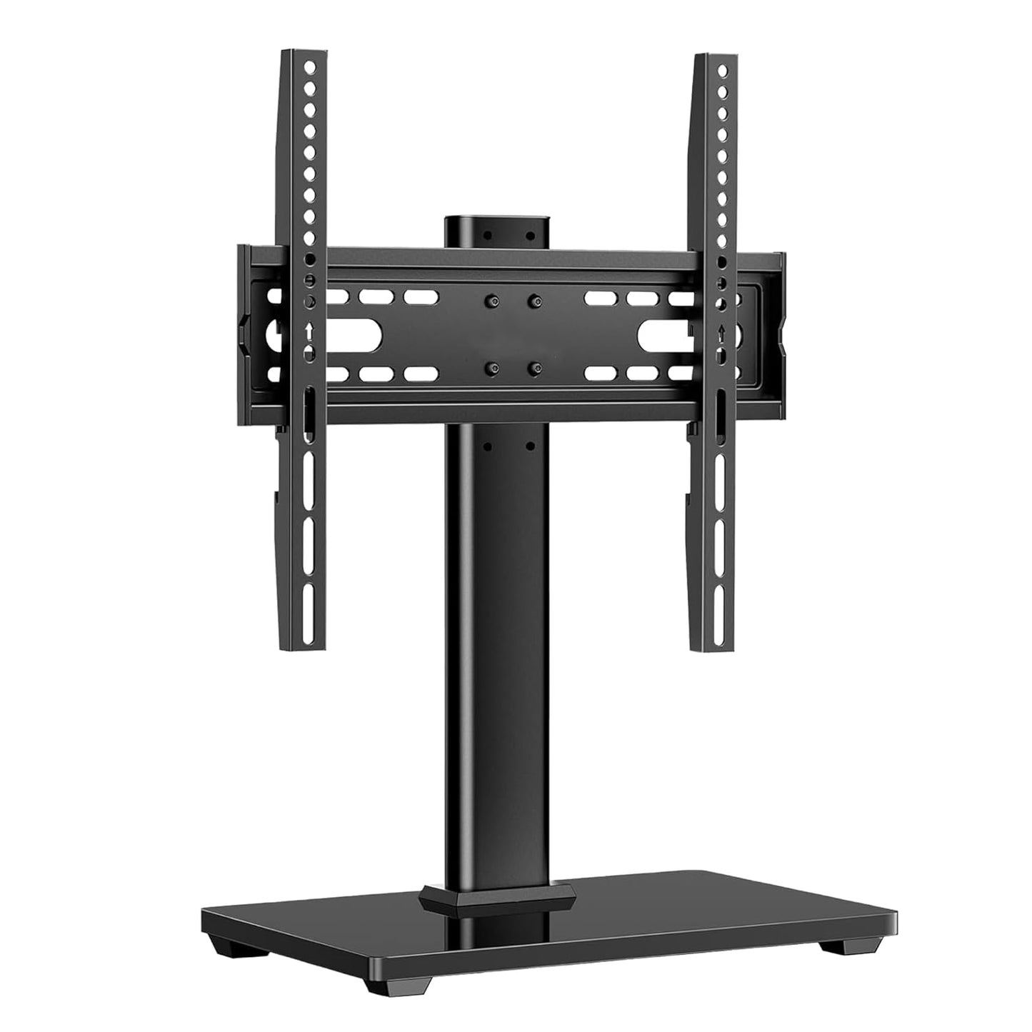 Elevon 26-80" 88 lb 8 mm 6-Level 10-Min 100100-400400 mm Universal Tabletop TV Stand, Steel & Glass Base, Height Snap