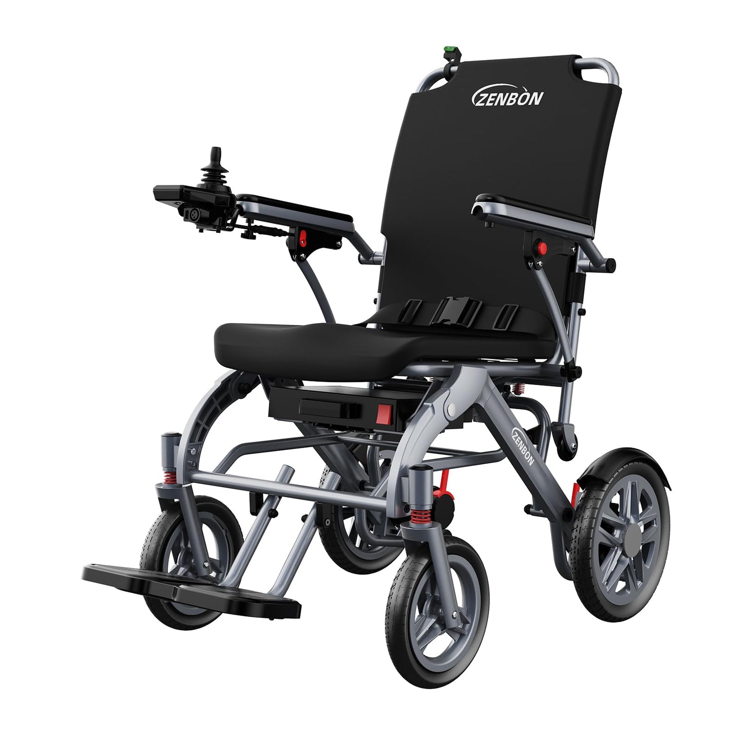 Electric Wheelchairs for Adults ZENBON, 16 Miles Cruise Range, Manual Foldable Powered Wheelchair, Intelligent Motorized Wheelchairs for Seniors, Portable All Terrain Electric Mobility Chair 633A