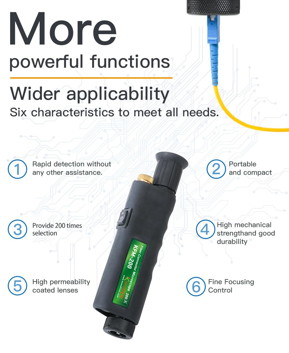 Fiber Optic Cleaver Automatic Stability FC-30 Cutter + KomShine Optical Fiber Loss Tool Kit KLT-15D FTTH 200X Magnification Microscope + OPM OLS V-FL + Cassette Cleaners, Cleaning Pens 1.25 2.5mm