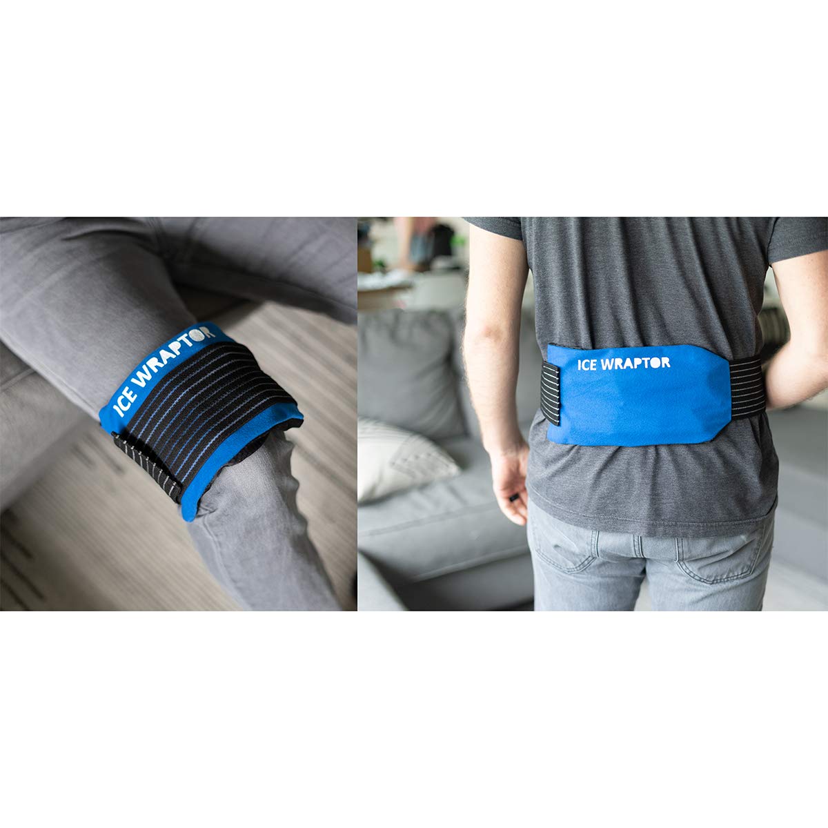 ICE WRAPTOR XL Ice Wrap for Big Body Parts — Extra Large Cold Therapy Pack with 57" Stretch Band Fits Plus Size Thighs, Hips, Back, Shoulders & More — Reusable, Plus 2 Free Ice Packs