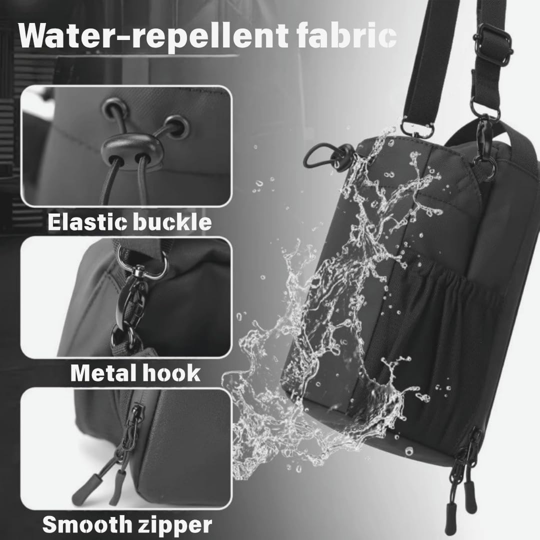YOXCAN Magnetic Gym Bag Strong Magnetic Water Bottle Carrier Holder Durable Waterproof Fitness Organizer Workout Bag Gym Magnetic Accessories Bag Sleeve for Men Women (Black)