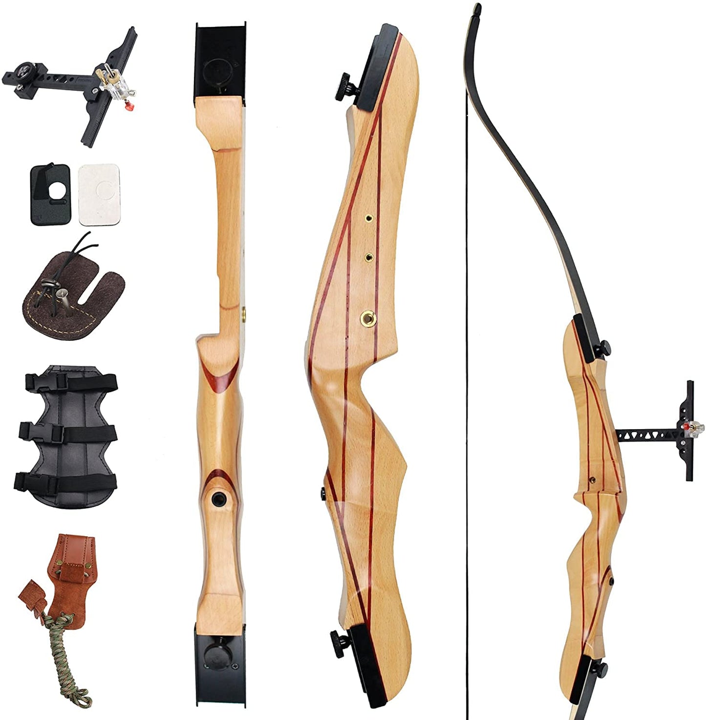 SinoArt 68" Takedown Recurve Bow Adult Archery Competition Athletic Bow Weights 18 20 22 24 26 28 30 32 34 36 LB Right and Left Hand Archery Kit for Outdoor Training Shooting (28 LBs, Left Hand)