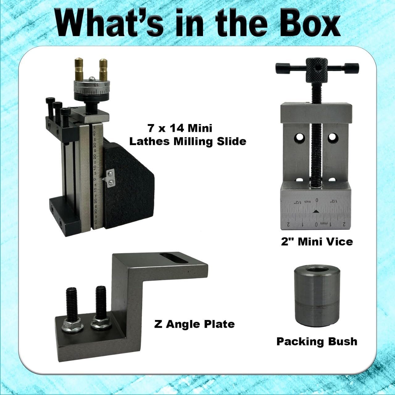 Assorts' Milling Slide Combo For 7 x 14 Mini Lathes Milling Slide, Z Angle Plate & 2" Mini Vice