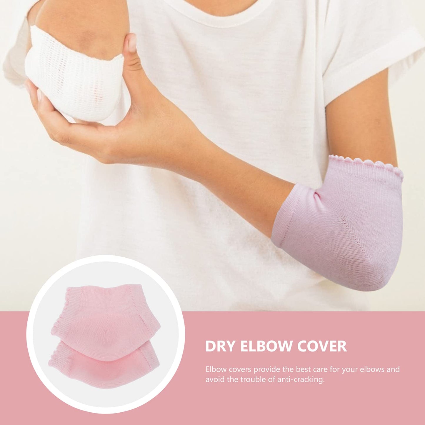 FOMIYES 2 Pairs Elbow Gel Covers Moisturizing Exfoliating Sleeves for Dry Cracked Skin, Stretchable and Breathable Elbow Protection